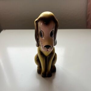 Vintage Kitsch Droopy Eyed Yellow Dog Figurine 6”